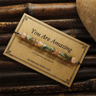 Buddha Gift You Are Amazing Rhyolite Sun Stone Positive Bracelet