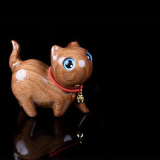 Buddha Gift Rosewood Carving Cat Warmth Home Decoration