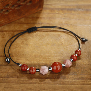Buddha Gift Believe You Can Carnelian Red Jasper Hematite Sun Stone Positive Bracelet