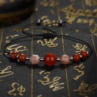 Buddha Gift Believe You Can Carnelian Red Jasper Hematite Sun Stone Positive Bracelet