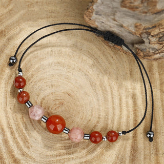 Buddha Gift Believe You Can Carnelian Red Jasper Hematite Sun Stone Positive Bracelet