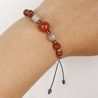 Buddha Gift Believe You Can Carnelian Red Jasper Hematite Sun Stone Positive Bracelet