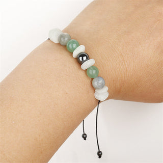 Buddha Gift Menopause Labradorite Green Aventurine White Moonstone Healing Bracelet