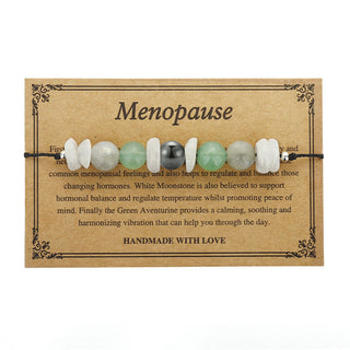 Buddha Gift Menopause Labradorite Green Aventurine White Moonstone Healing Bracelet