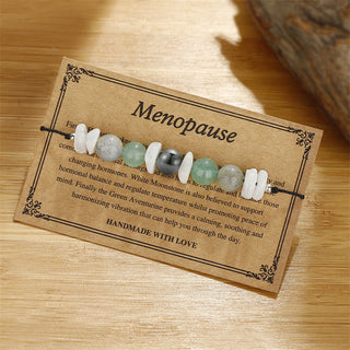 Buddha Gift Menopause Labradorite Green Aventurine White Moonstone Healing Bracelet