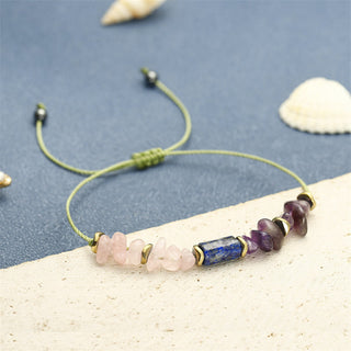 Buddha Gift Best Friends Forever Amethyst Rose Quartz Lazurite Spiritual Bracelet