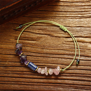 Buddha Gift Best Friends Forever Amethyst Rose Quartz Lazurite Spiritual Bracelet