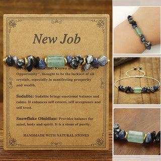 Buddha Gift New Job Green Aventurine Sodalite Snowflake Obsidian Energy Bracelet