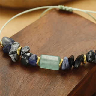 Buddha Gift New Job Green Aventurine Sodalite Snowflake Obsidian Energy Bracelet