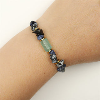 Buddha Gift New Job Green Aventurine Sodalite Snowflake Obsidian Energy Bracelet