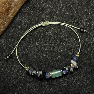 Buddha Gift New Job Green Aventurine Sodalite Snowflake Obsidian Energy Bracelet