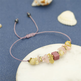 Buddha Gift Thank You Rose Quartz Citrine Rhodonite Passionate Bracelet