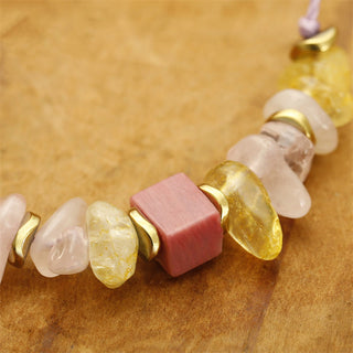 Buddha Gift Thank You Rose Quartz Citrine Rhodonite Passionate Bracelet