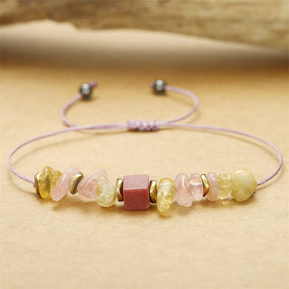 Buddha Gift Thank You Rose Quartz Citrine Rhodonite Passionate Bracelet