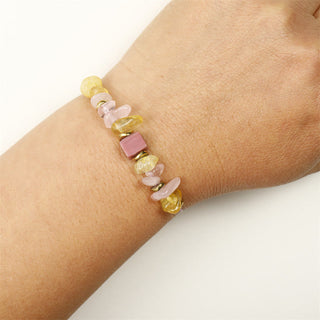 Buddha Gift Thank You Rose Quartz Citrine Rhodonite Passionate Bracelet