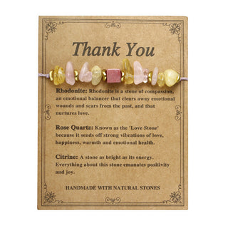 Buddha Gift Thank You Rose Quartz Citrine Rhodonite Passionate Bracelet