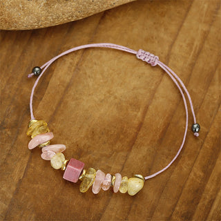 Buddha Gift Thank You Rose Quartz Citrine Rhodonite Passionate Bracelet