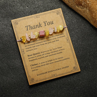 Buddha Gift Thank You Rose Quartz Citrine Rhodonite Passionate Bracelet