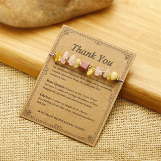 Buddha Gift Thank You Rose Quartz Citrine Rhodonite Passionate Bracelet