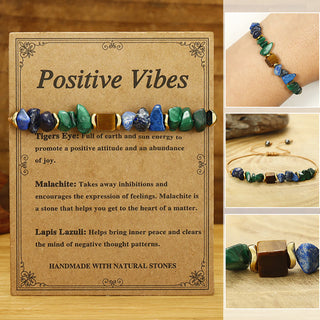 Buddha Gift Positive Vibes Malachite Tiger's Eye Lazurite Anti-anxiety Bracelet