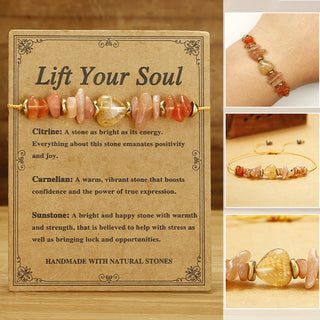 Buddha Gift Lift Your Soul Citrine Carnelian Sun Stone Happiness Bracelet