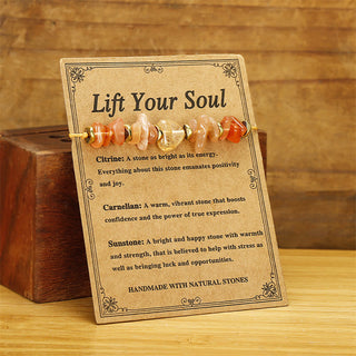 Buddha Gift Lift Your Soul Citrine Carnelian Sun Stone Happiness Bracelet