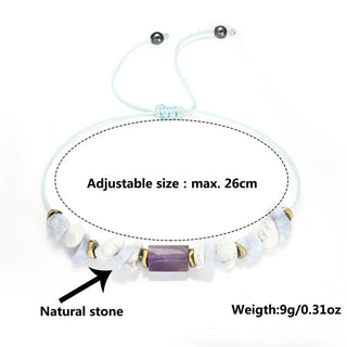 Buddha Gift De-Stress Amethyst Blue Lace Agate Howlite Healing Bracelet