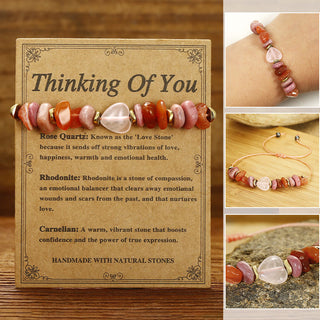 Buddha Gift Thinking Of You Rose Quartz Rhodonite Carnelian Relationships Bracelet