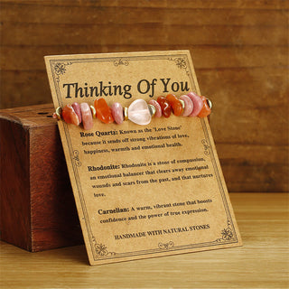 Buddha Gift Thinking Of You Rose Quartz Rhodonite Carnelian Relationships Bracelet