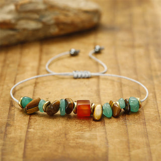 Buddha Gift You Can Do It Green Aventurine Tiger Eye Carnelian Luck Bracelet