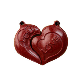 Buddha Gift 2Pcs LOVE YOU Natural Cinnabar Love Heart String Blessing Couple Necklace Pendant
