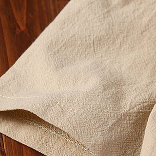 Buddha Gift 2Pcs Solid Color Frog-Button Tang Suit Cotton Linen Short Sleeve Pants Clothing Men's Set