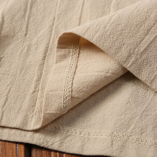 Buddha Gift 2Pcs Solid Color Frog-Button Tang Suit Cotton Linen Short Sleeve Pants Clothing Men's Set