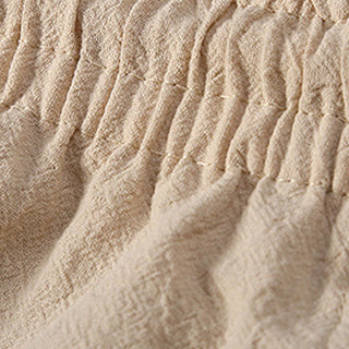 Buddha Gift 2Pcs Solid Color Frog-Button Tang Suit Cotton Linen Short Sleeve Pants Clothing Men's Set