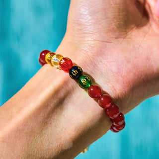 Buddha Gift Red Agate Om Mani Padme Hum Five Directions Gods of Wealth Zircon Cyclone Charm Self-acceptance Bracelet
