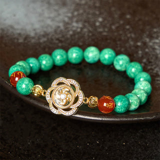 Buddha Gift Natural Jade Om Mani Padme Hum Cyclone Charm Prosperity Bracelet