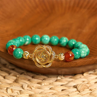 Buddha Gift Natural Jade Om Mani Padme Hum Cyclone Charm Prosperity Bracelet