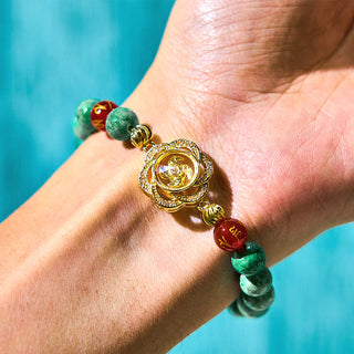 Buddha Gift Natural Jade Om Mani Padme Hum Cyclone Charm Prosperity Bracelet