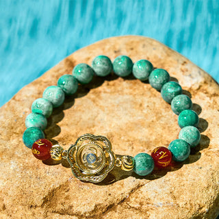 Buddha Gift Natural Jade Om Mani Padme Hum Cyclone Charm Prosperity Bracelet