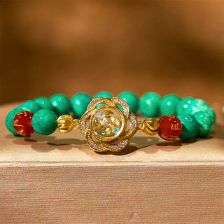 Buddha Gift Natural Jade Om Mani Padme Hum Cyclone Charm Prosperity Bracelet