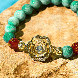 Buddha Gift Natural Jade Om Mani Padme Hum Cyclone Charm Prosperity Bracelet