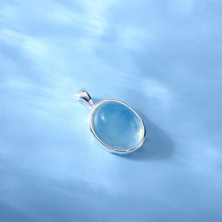 Buddha Gift 925 Sterling Silver Aquamarine Healing Clavicle Chain Necklace Pendant