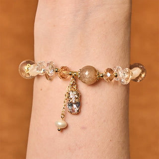 Buddha Gift Natural Citrine Green Strawberry Quartz PiXiu Prosperity Bracelet