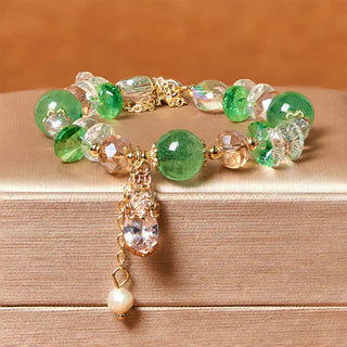 Buddha Gift Natural Citrine Green Strawberry Quartz PiXiu Prosperity Bracelet