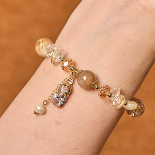 Buddha Gift Natural Citrine Green Strawberry Quartz PiXiu Prosperity Bracelet