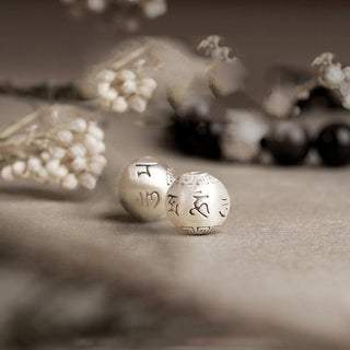 Buddha Gift Natural Silver Sheen Obsidian Om Mani Padme Hum Protection Bracelet