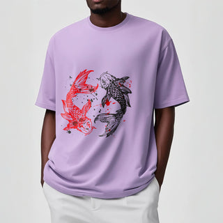 Buddha Gift Red Black Koi Fish Tee T-shirt
