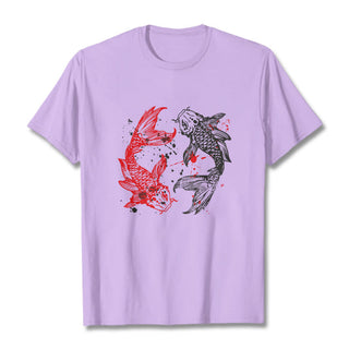 Buddha Gift Red Black Koi Fish Tee T-shirt