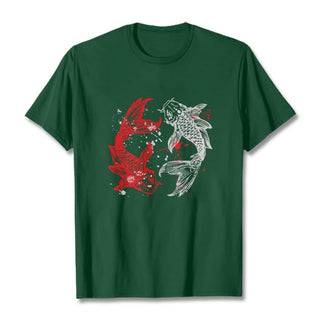 Buddha Gift Red Black Koi Fish Tee T-shirt