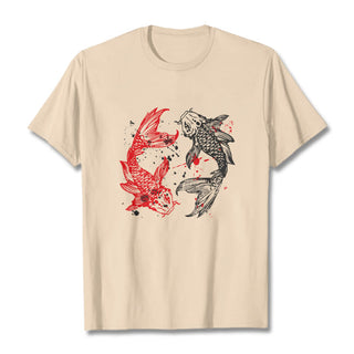 Buddha Gift Red Black Koi Fish Tee T-shirt
